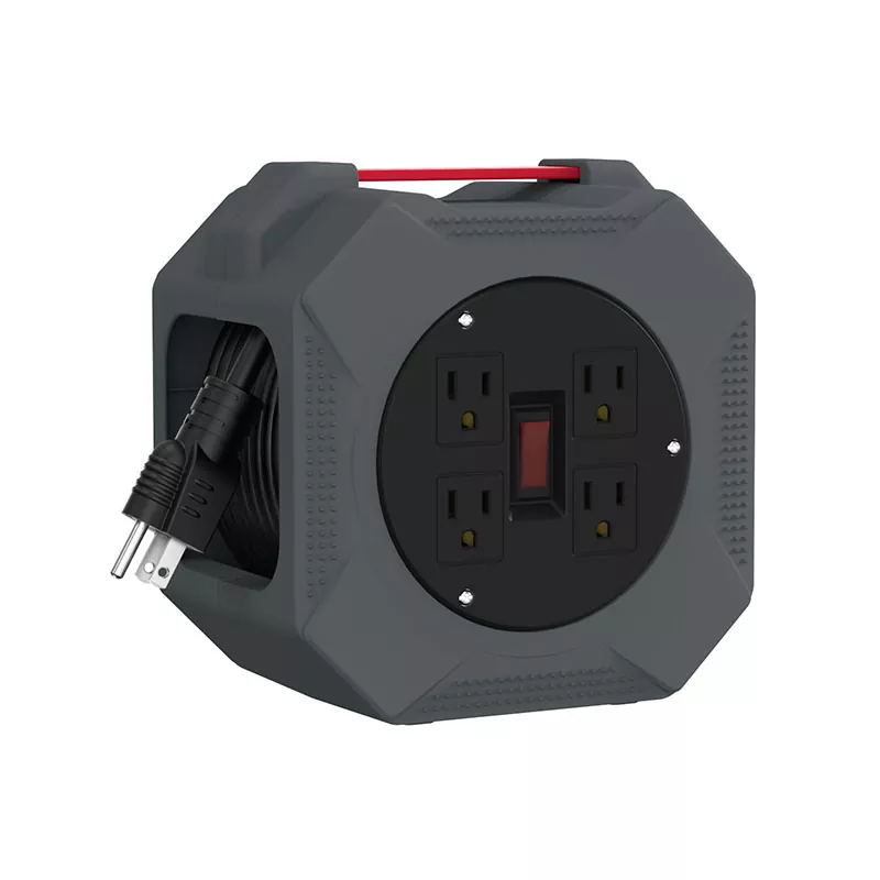 Plastikowy bęben na przewód z 4 gniazdami, 30 stóp Plastikowy bęben na przewód z 4 gniazdami, 30 stóp