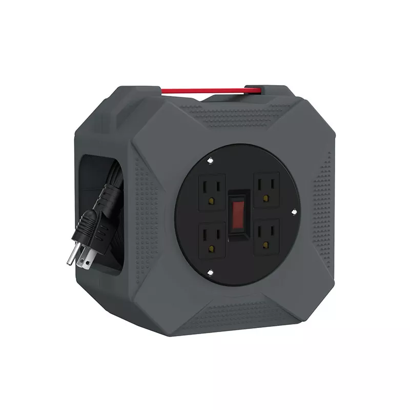 Plastikowy bęben na przewód z 4 gniazdami, 45 stóp Plastikowy bęben na przewód z 4 gniazdami, 45 stóp