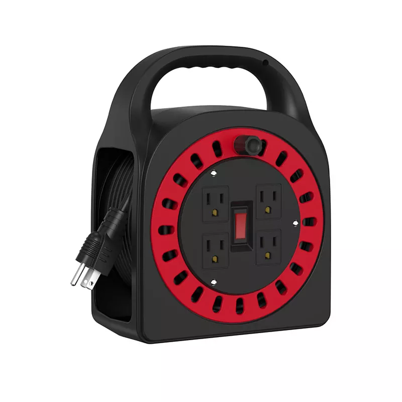 Plastikowy bęben na przewód z 4 gniazdami, 50 stóp Plastikowy bęben na przewód z 4 gniazdami, 50 stóp