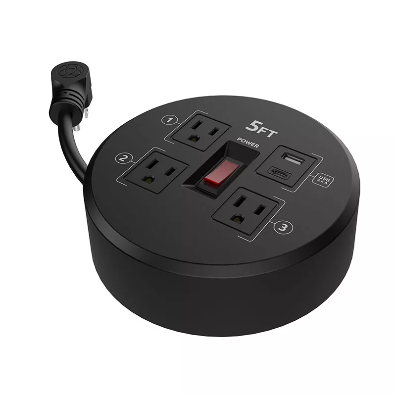 Mini 3 gniazda USB2.4a Plastikowy bęben na przewód